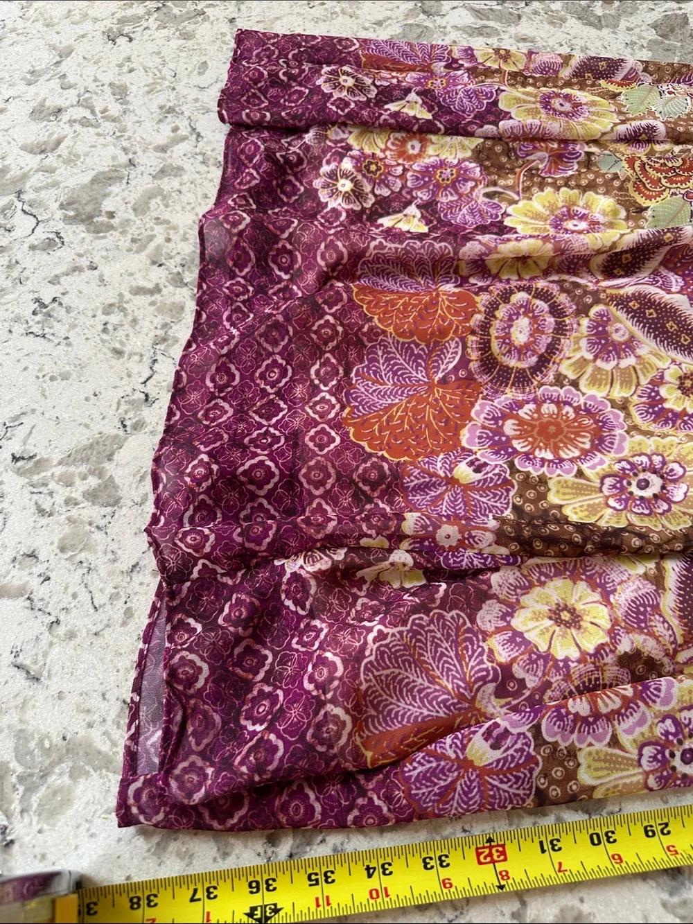 Chico's Brown Floral V-Neck Maxi Dress with Purple Border - Picture 6 of 9
